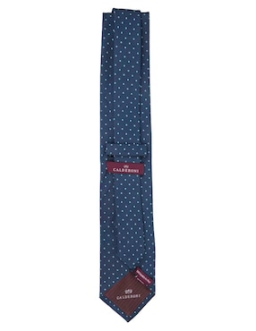 Corbata Calderoni regular de seda estampado lunares para hombre