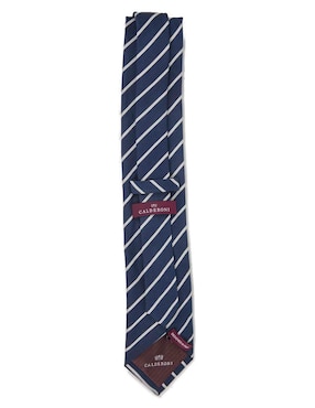 Corbata Calderoni regular de seda estampado a rayas para hombre
