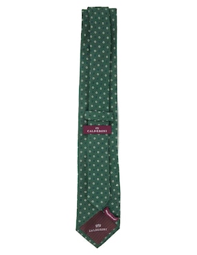 Corbata Calderoni regular de seda estampado lunares para hombre