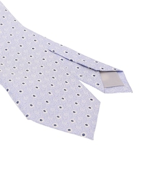 Corbata Zanetti regular de seda estampado lunares para hombre