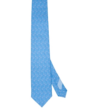 Corbata Pineda Covalin regular de seda estampada para hombre