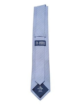 Corbata Original Penguin regular de seda estampado a rayas para hombre