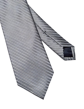 Corbata Perry Ellis regular de seda estampado a rayas para hombre