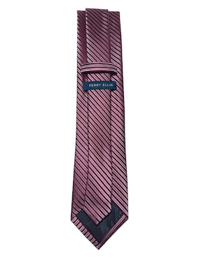 Corbata Perry Ellis regular de seda estampado a rayas para hombre