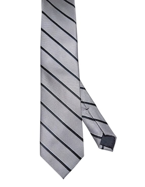 Corbata Perry Ellis regular de seda estampado a rayas para hombre