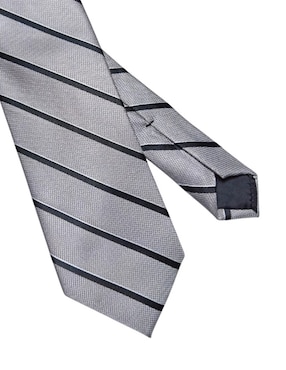Corbata Perry Ellis regular de seda estampado a rayas para hombre