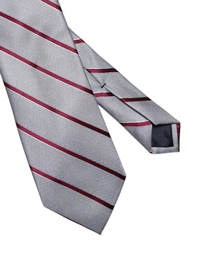 Corbata Perry Ellis regular de seda estampado a rayas para hombre