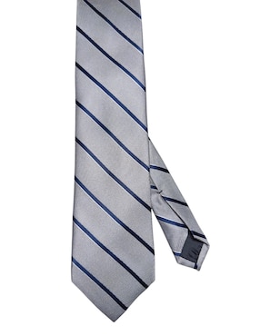 Corbata Perry Ellis regular de seda estampado a rayas para hombre