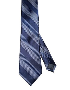 Corbata Perry Ellis regular de seda estampado a rayas para hombre