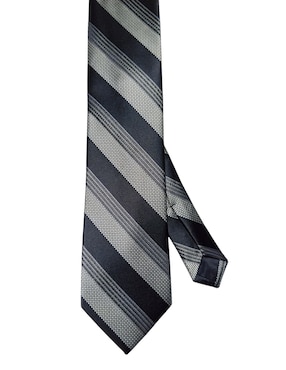 Corbata Perry Ellis regular de seda estampado a rayas para hombre