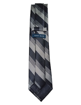 Corbata Perry Ellis regular de seda estampado a rayas para hombre