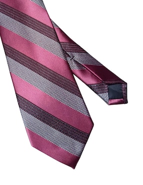 Corbata Perry Ellis regular de seda estampado a rayas para hombre