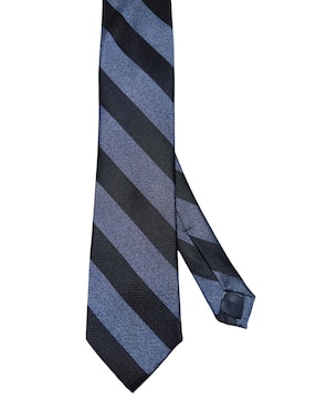 Corbata Perry Ellis regular de seda estampado a rayas para hombre