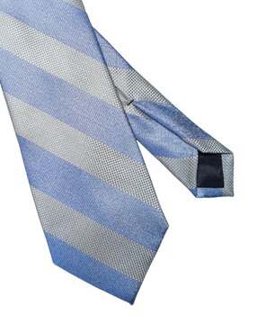 Corbata Perry Ellis regular de seda estampado a rayas para hombre