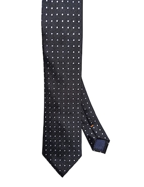 Corbata JBE regular de seda estampado lunares para hombre