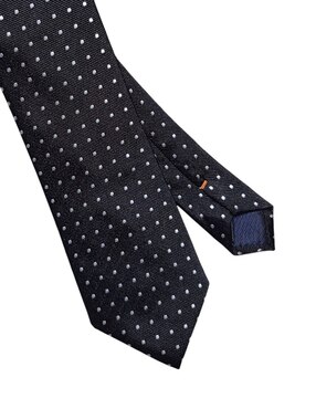 Corbata JBE regular de seda estampado lunares para hombre