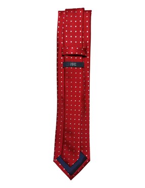 Corbata JBE regular de seda estampado lunares para hombre