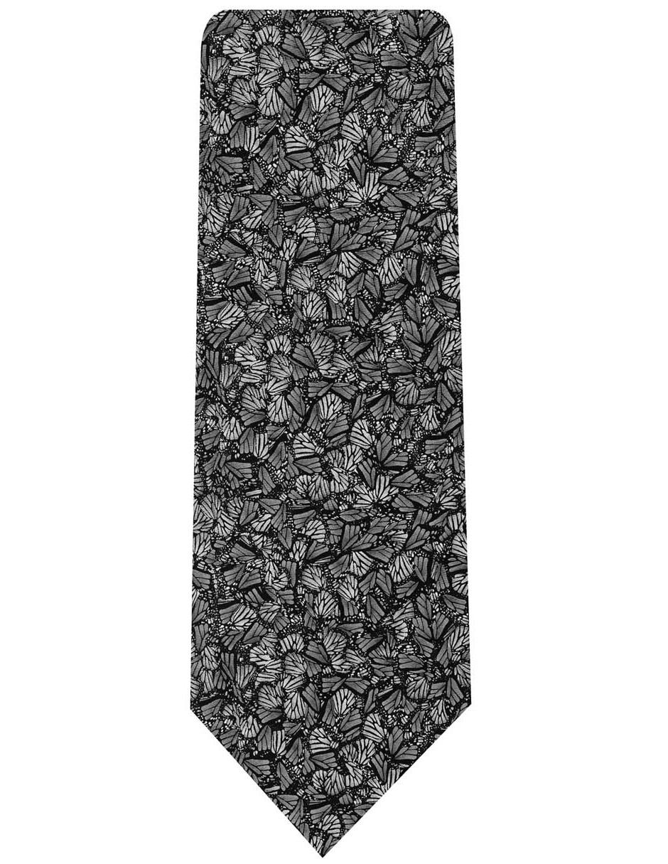 Corbata slim seda negra estampada