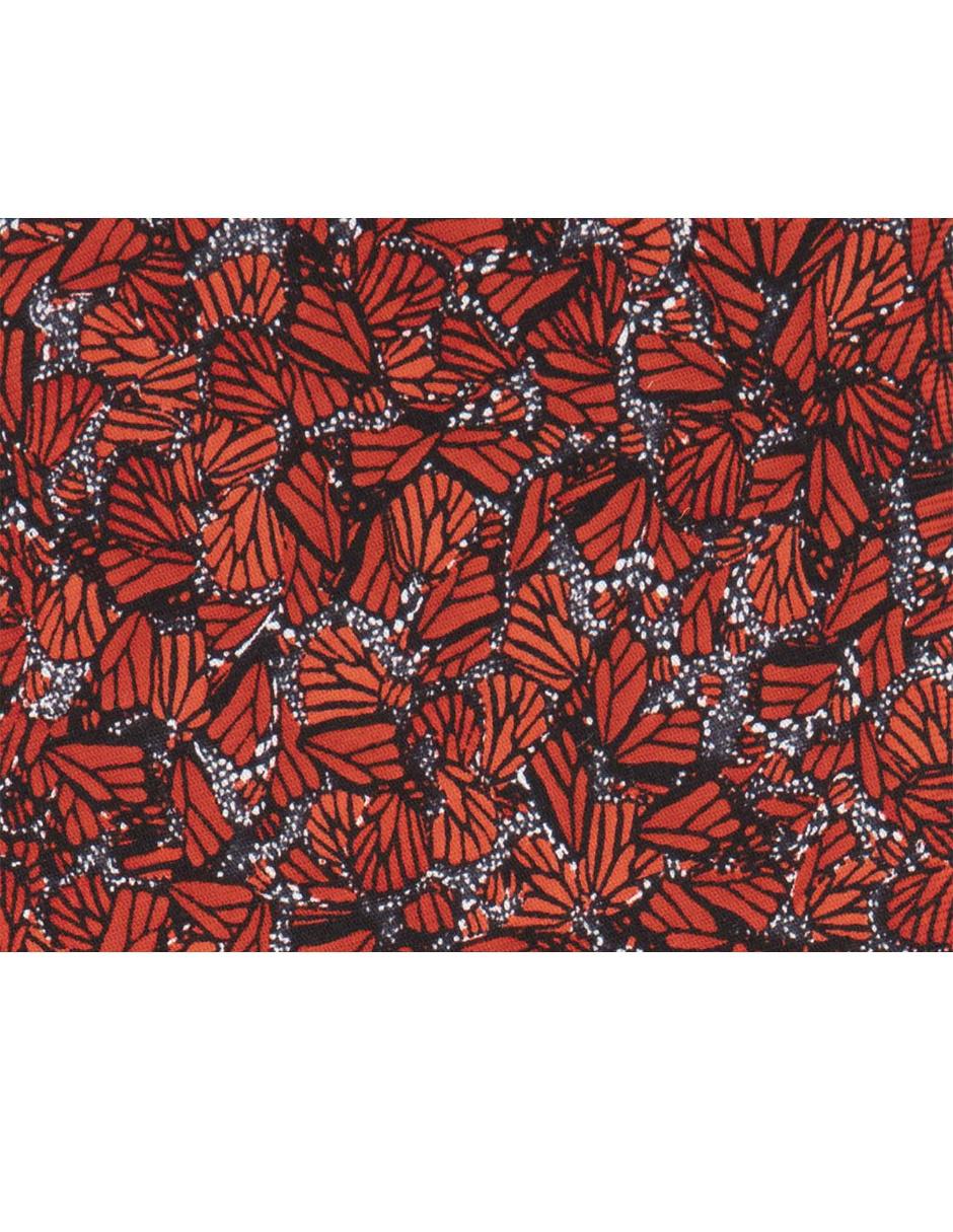 Corbata slim seda roja estampada 2