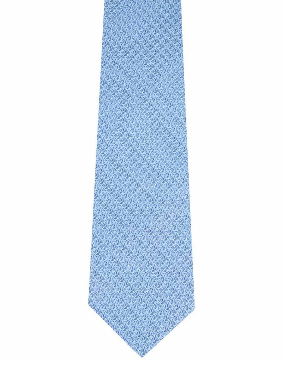 Corbata slim seda azul estampada
