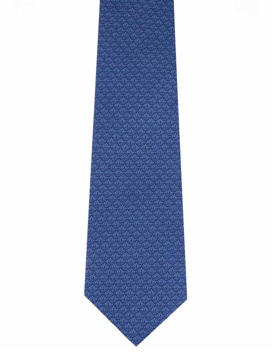 Corbata slim seda azul marino estampada