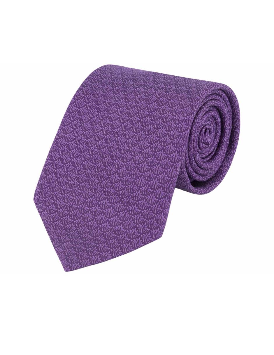Corbata slim seda morada estampada