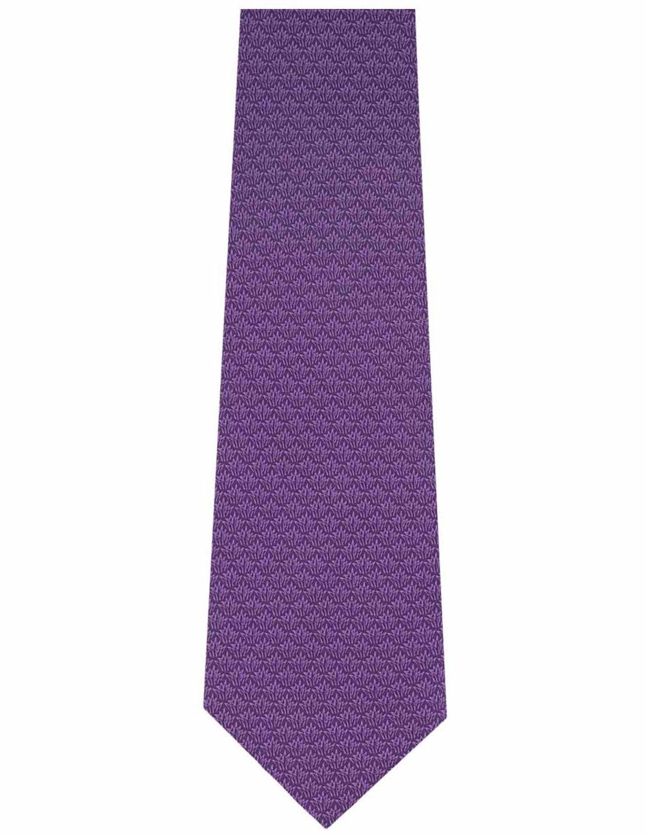Corbata slim seda morada estampada 3