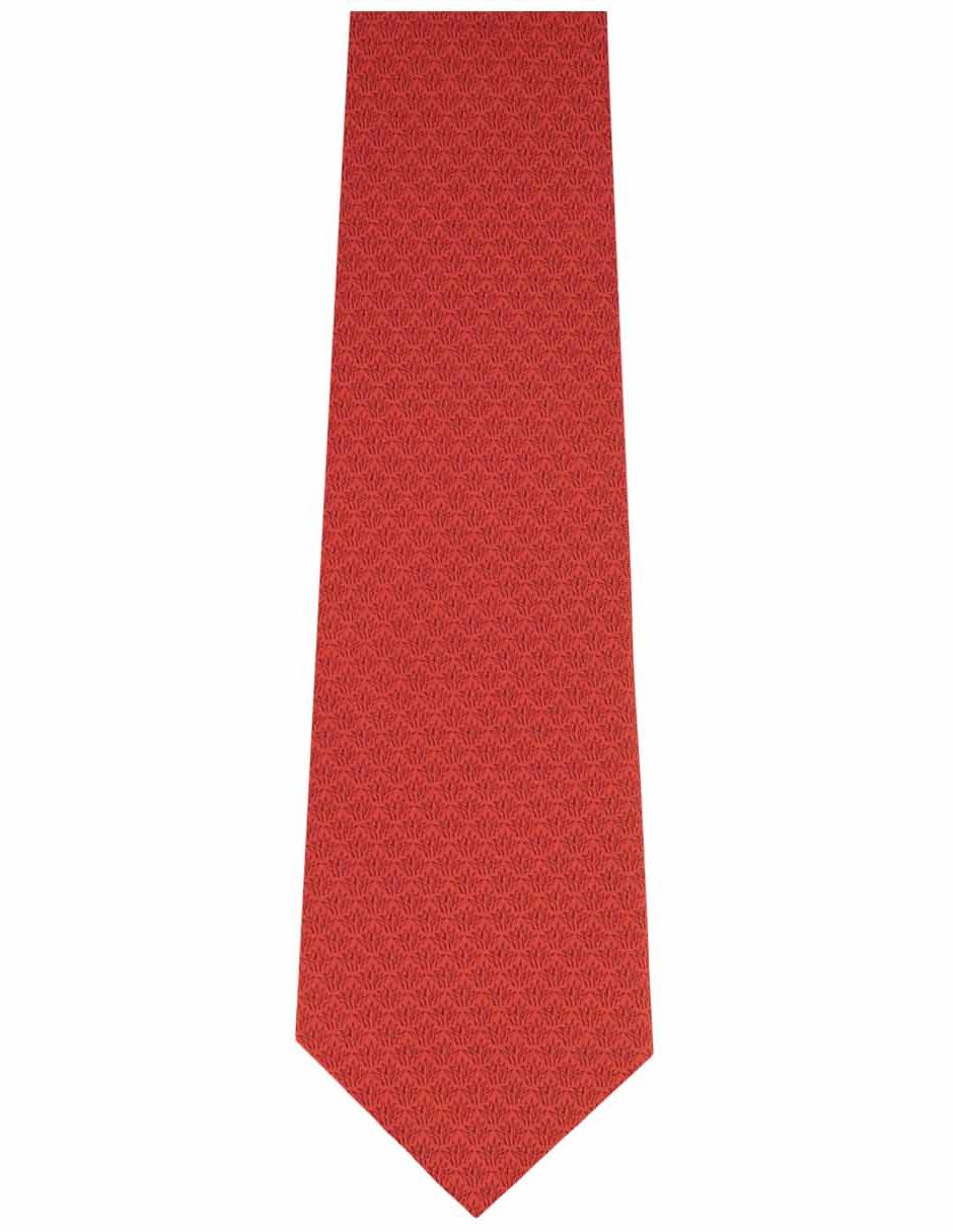 Corbata slim seda roja estampada 2