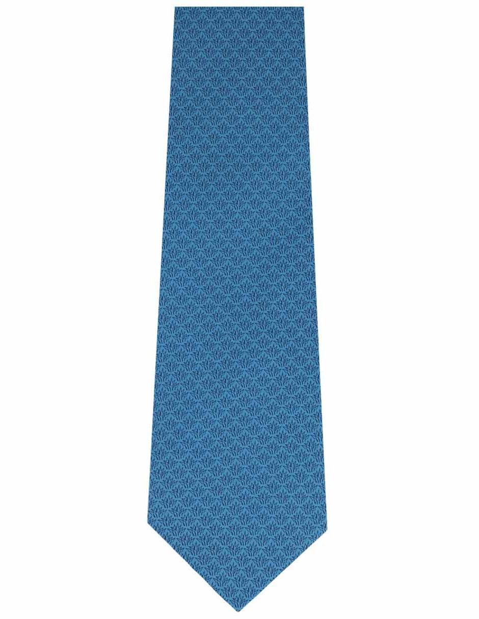 Corbata slim seda turquesa estampada 3