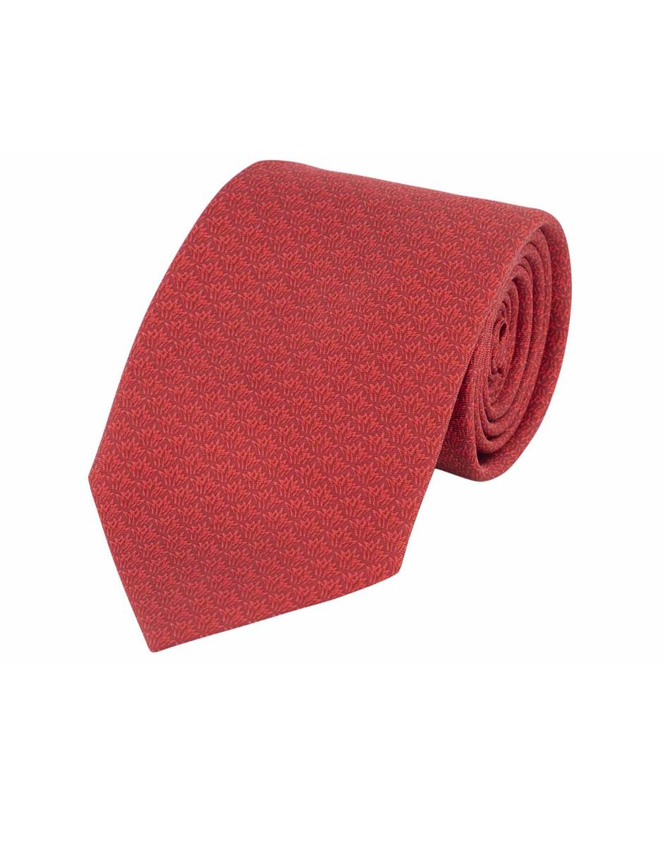 Corbata slim seda vino estampada