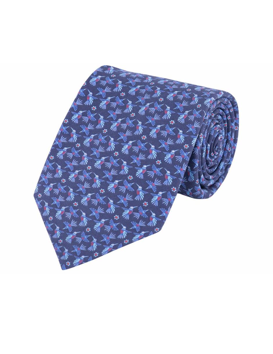 Corbata slim seda fucsia estampada