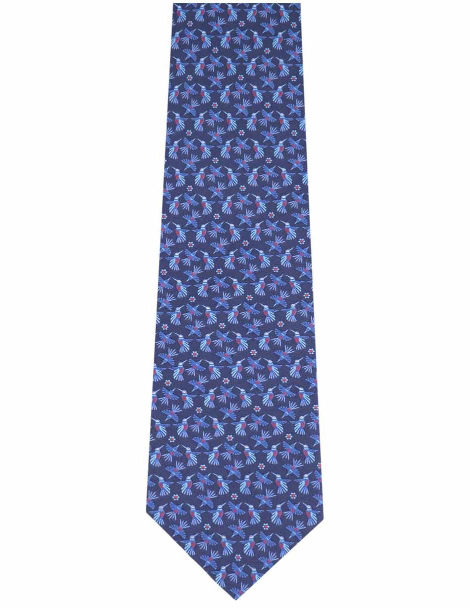 Corbata slim seda fucsia estampada 3