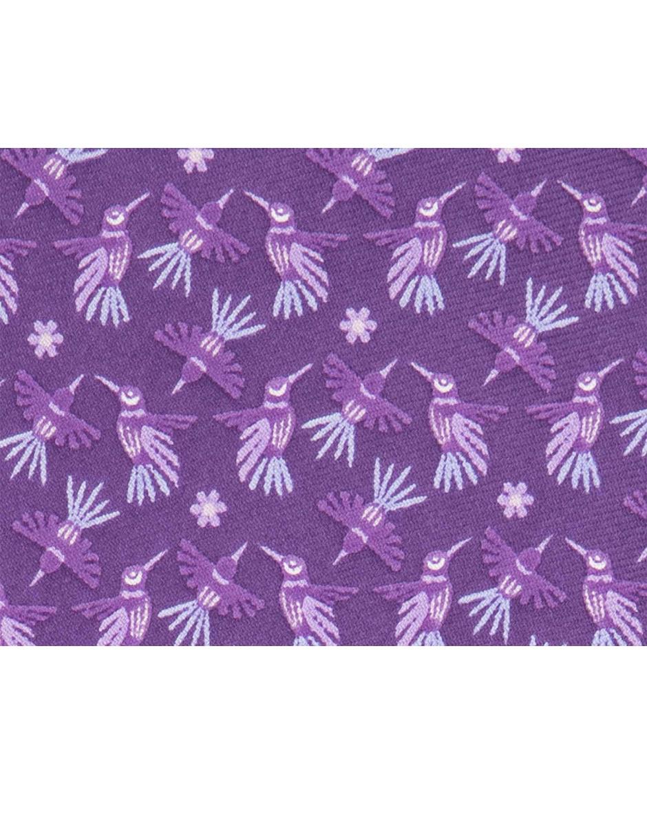 Corbata slim seda morada estampada 2