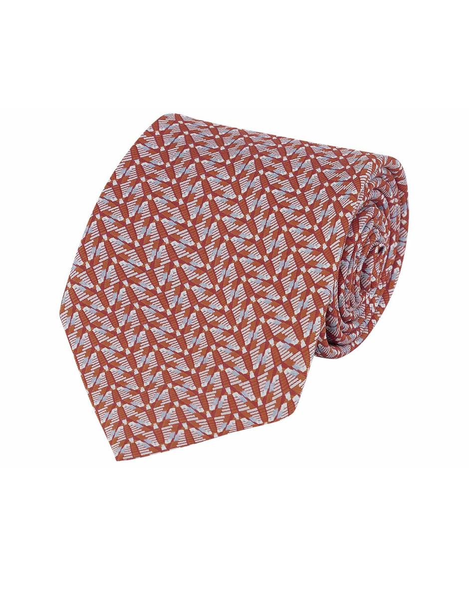 Corbata slim seda roja estampada