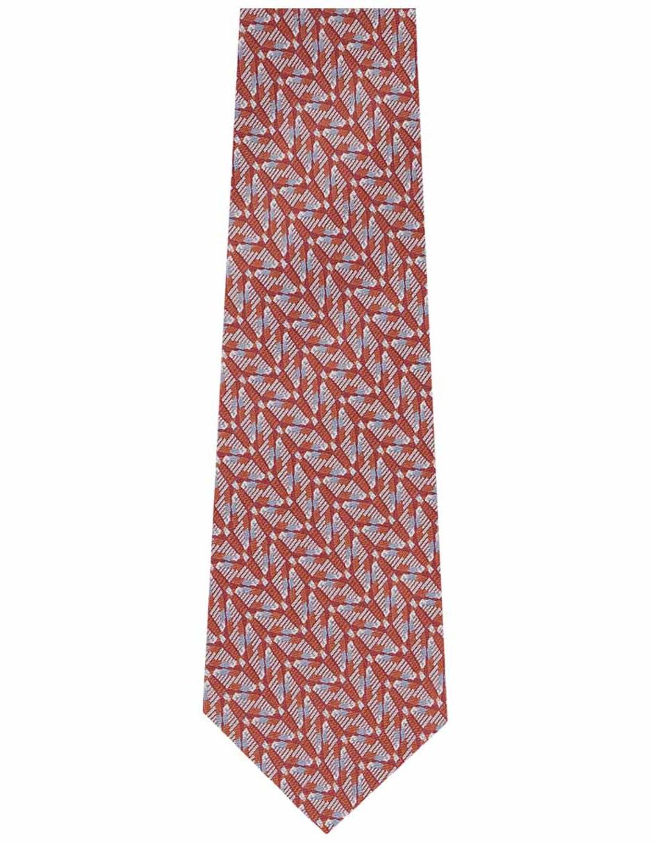 Corbata slim seda roja estampada 3