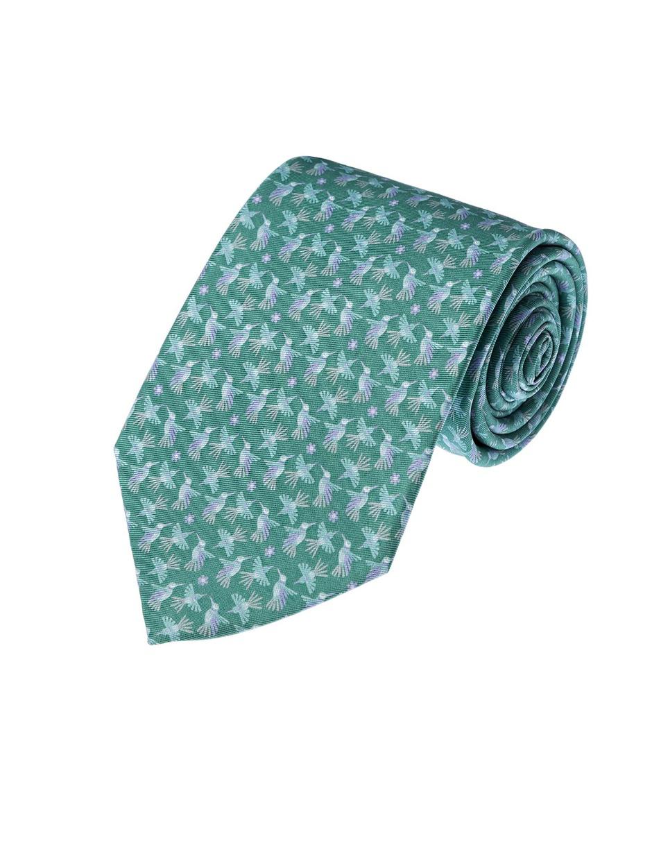 Corbata slim seda verde
