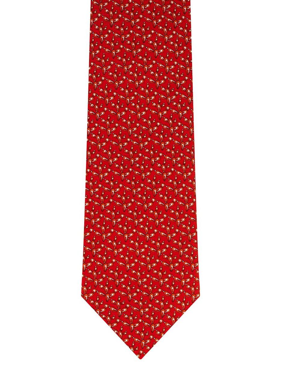 Corbata regular seda roja estampada 2