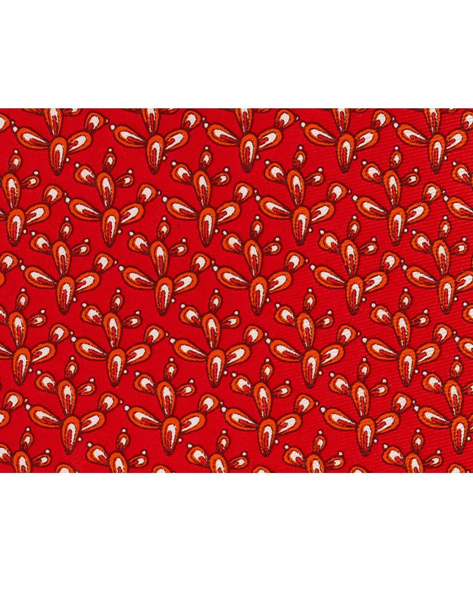 Corbata regular seda roja estampada 3