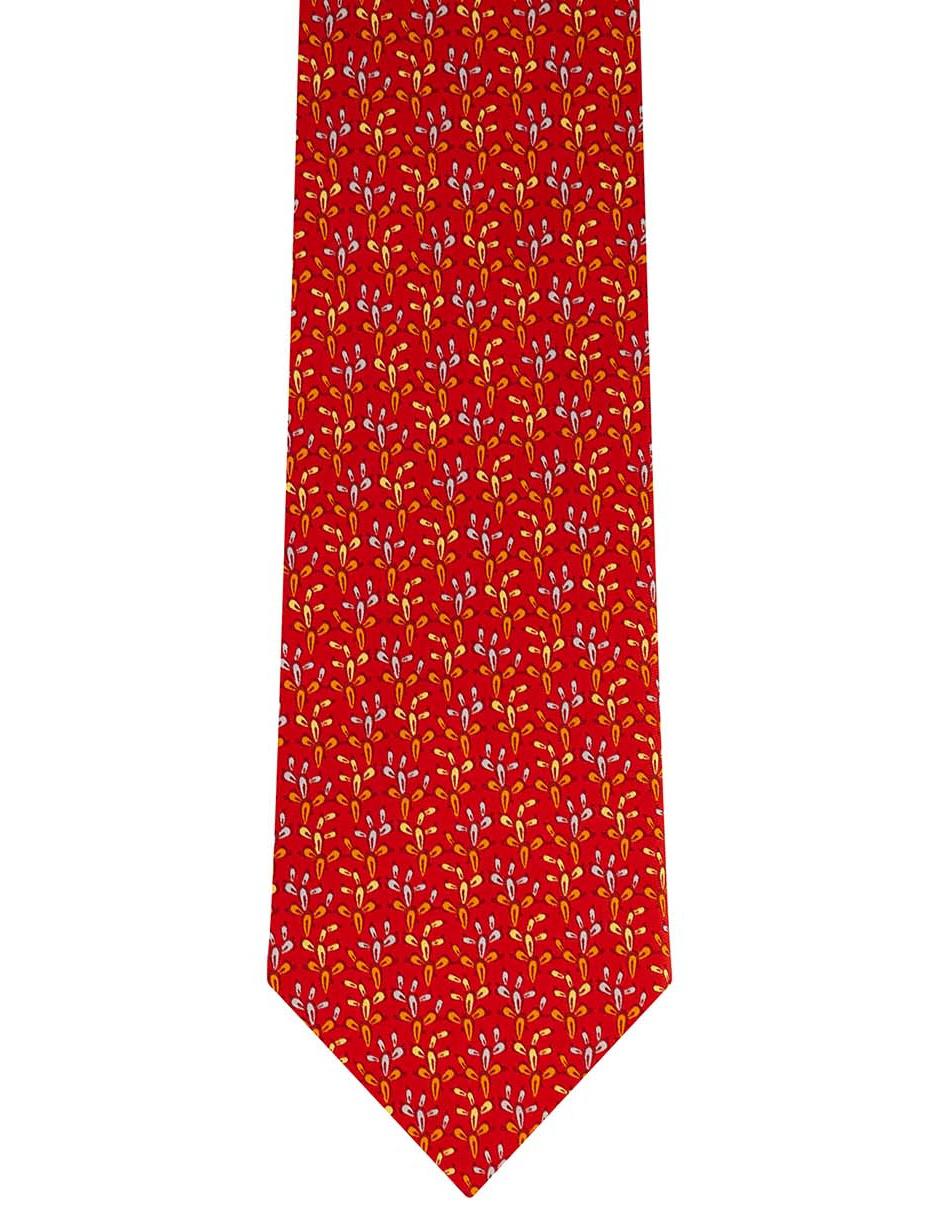 Corbata regular seda roja estampada 2