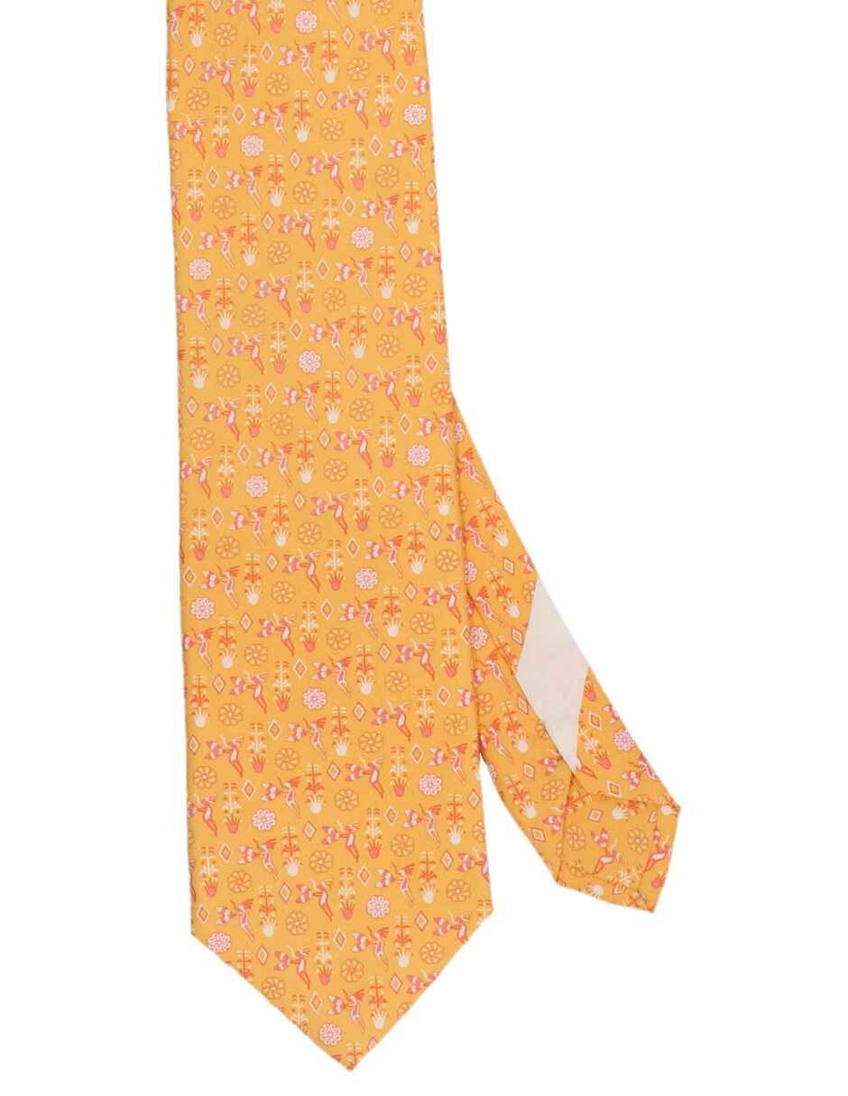 Corbata regular de seda estampada para hombre 1