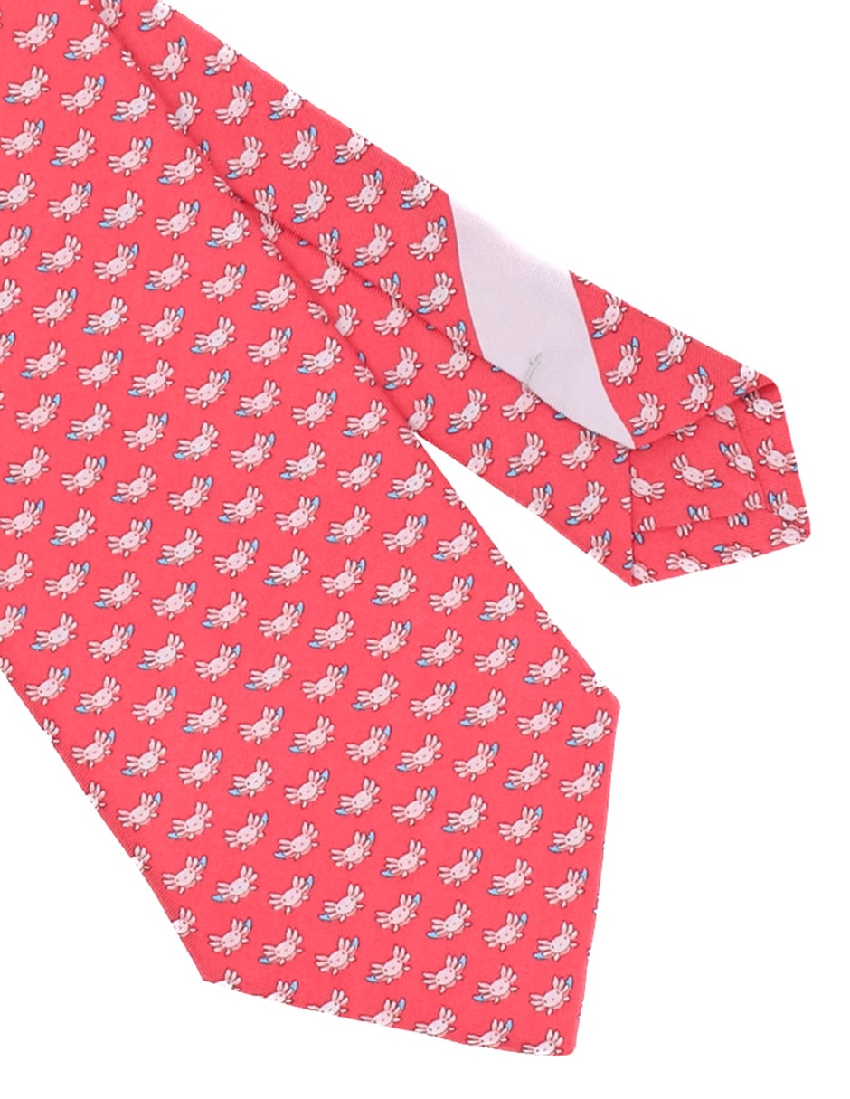 Corbata regular de seda estampado gráfico para hombre 2
