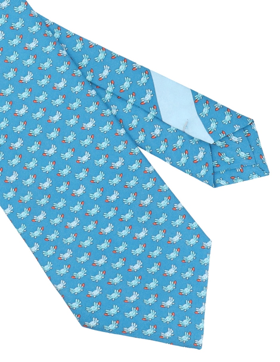 Corbata regular de seda estampado gráfico para hombre 2