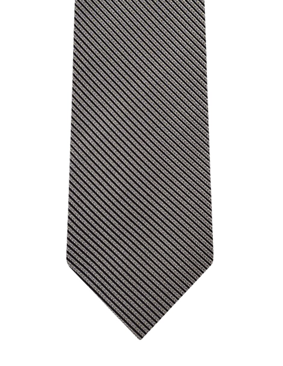 Corbata regular de seda estampado a rayas para Hombre 1