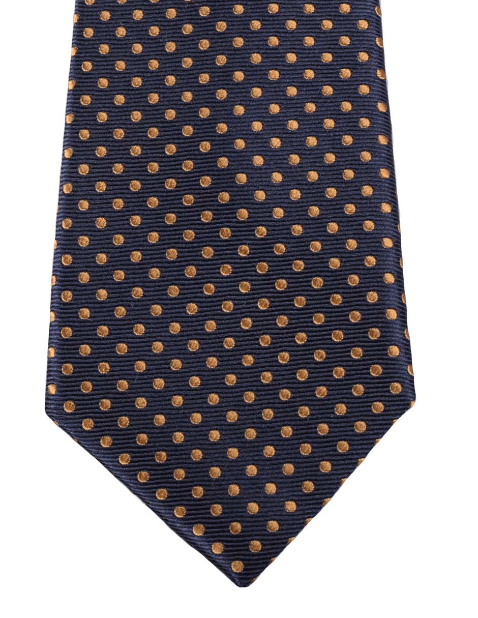 Corbata regular de seda estampado lunares para hombre 1