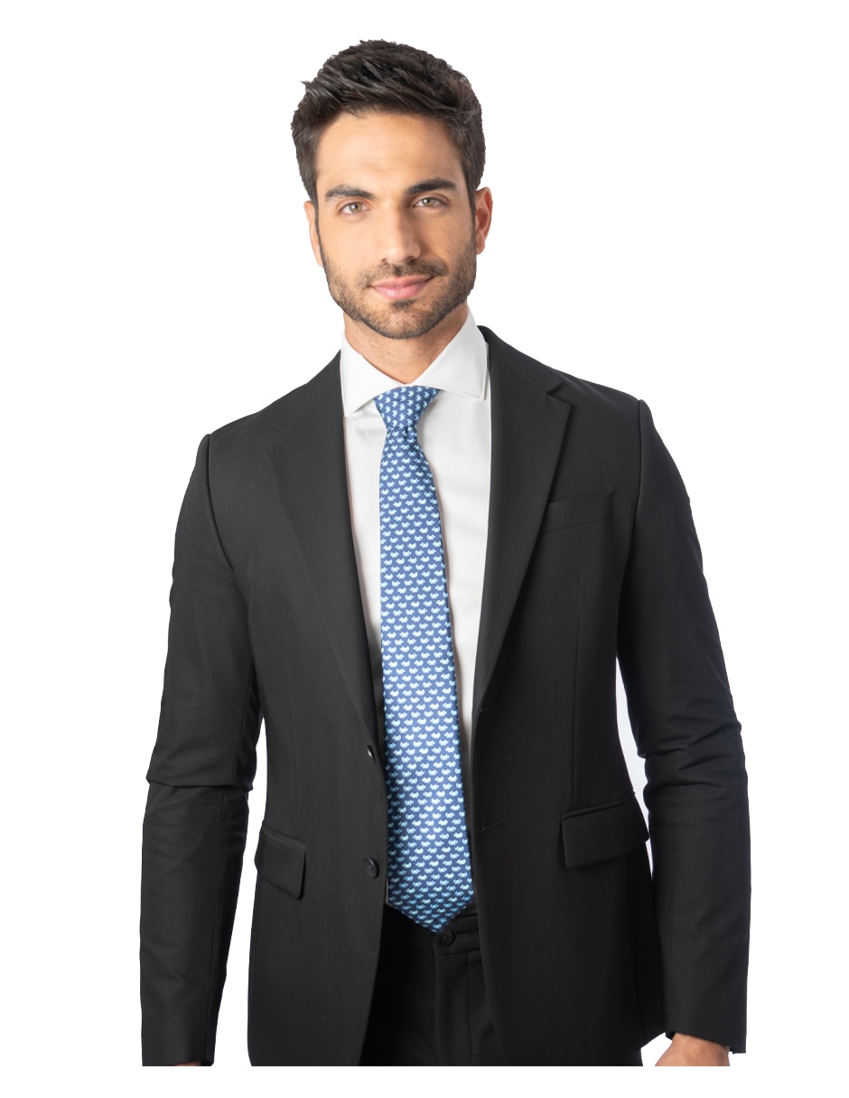 Corbata regular de seda estampado gráfico para hombre 3