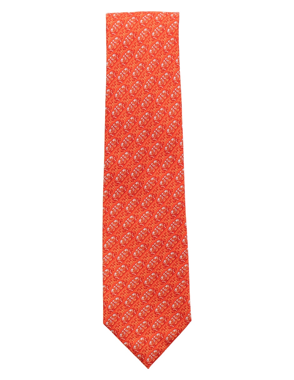 Corbata regular de seda estampada para hombre