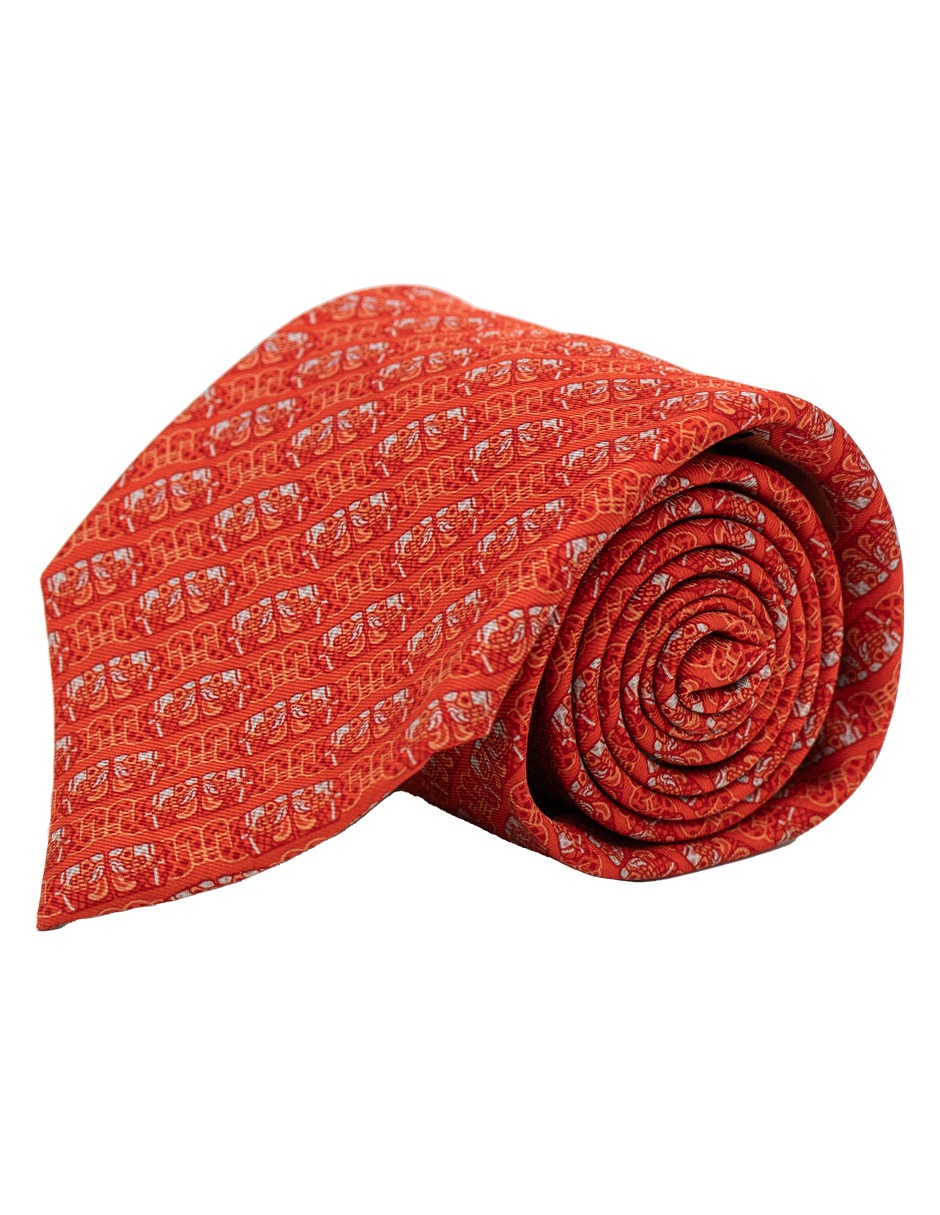 Corbata regular de seda estampada para hombre 2