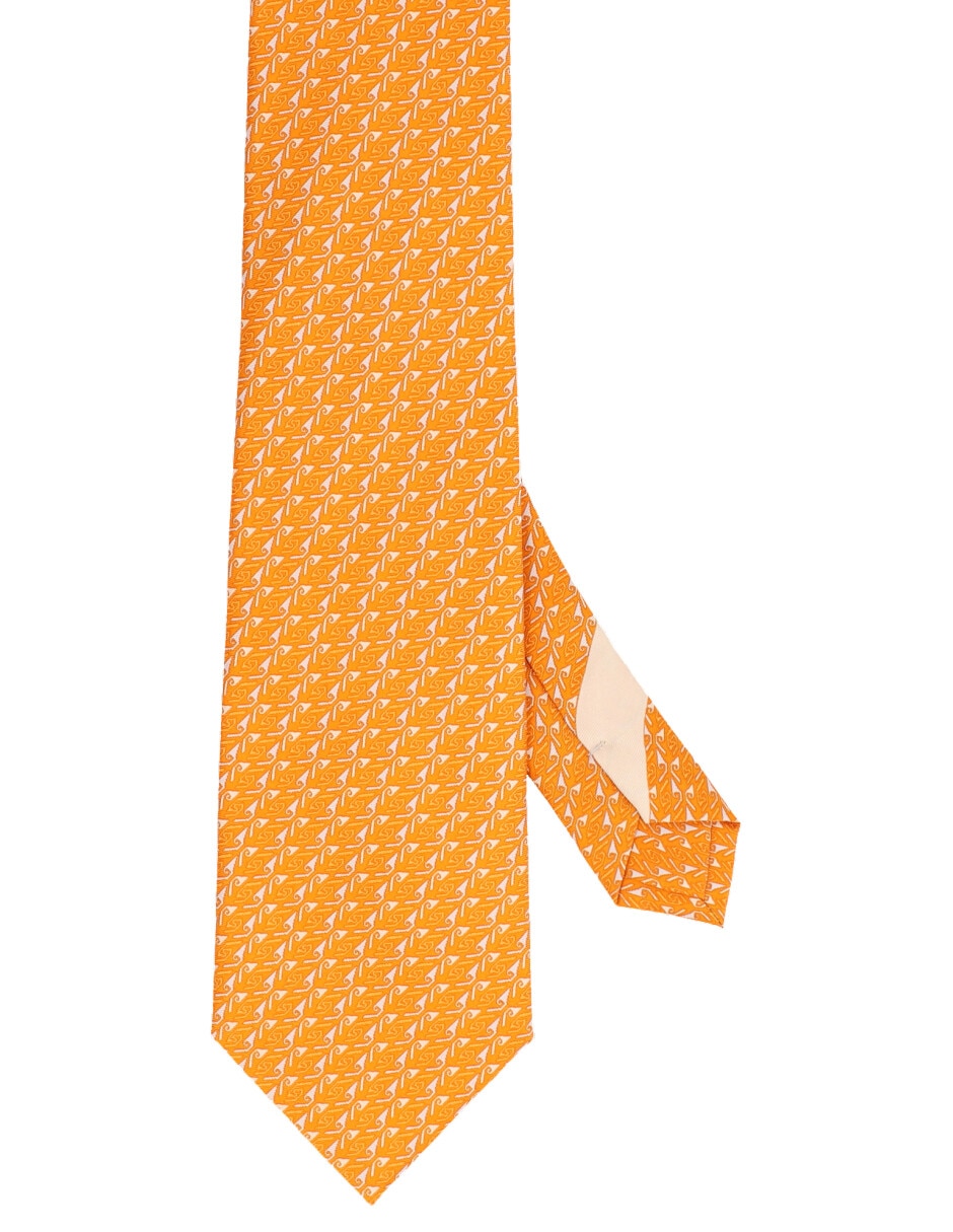 Corbata regular de seda estampada para hombre
