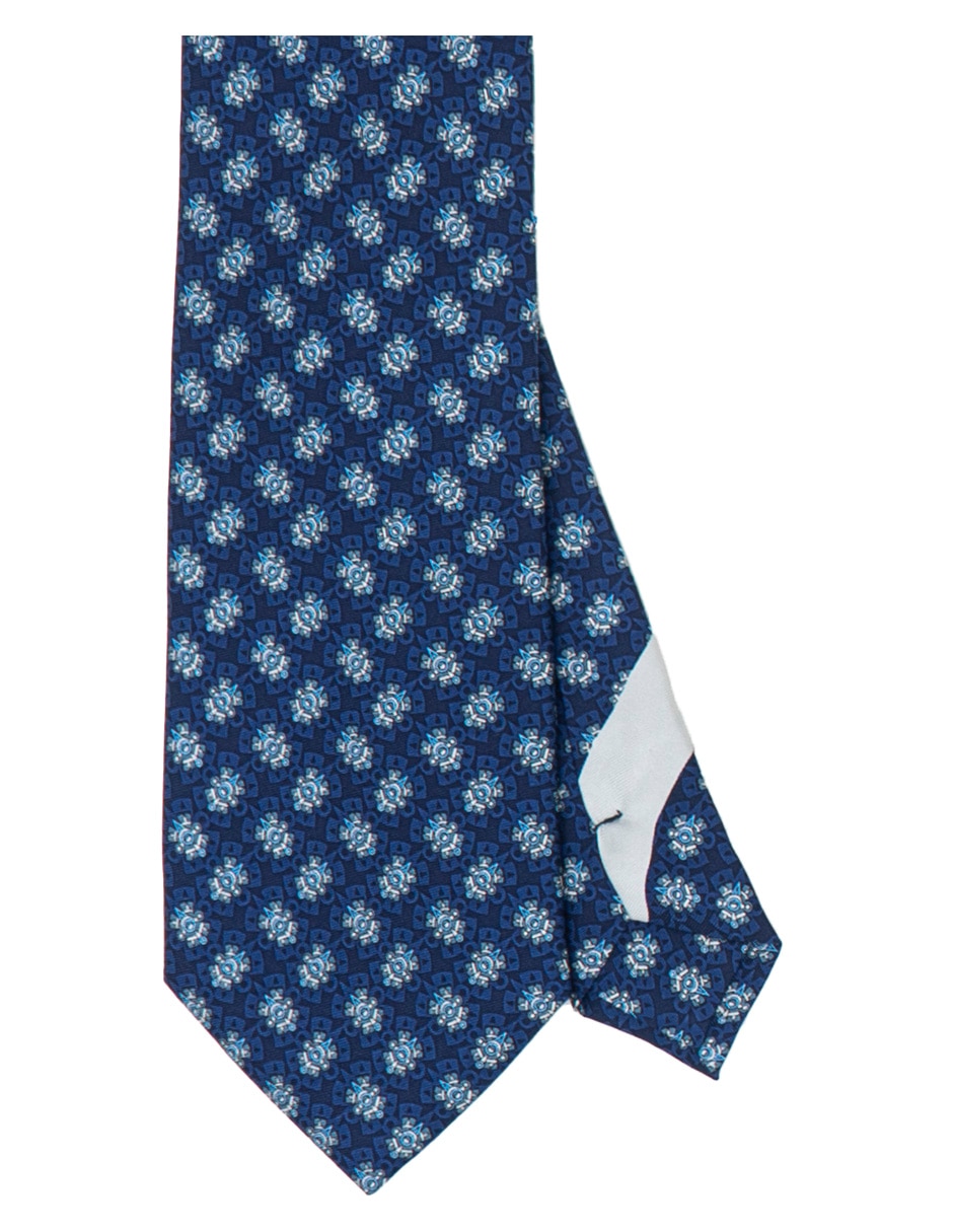 Corbata regular de seda estampado gráfico para hombre