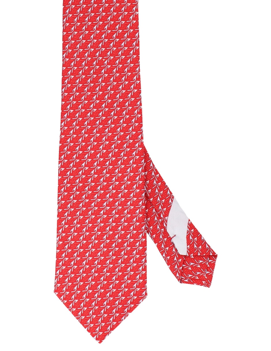 Corbata regular de seda estampada para hombre